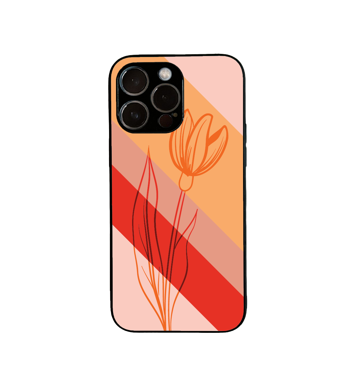 Kryt na telefon s motivem Kytka barevné proužky