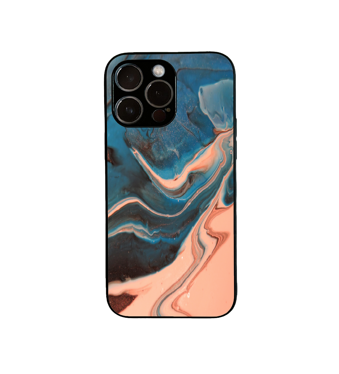 Kryt na telefon s motivem Mramor modro oranžová